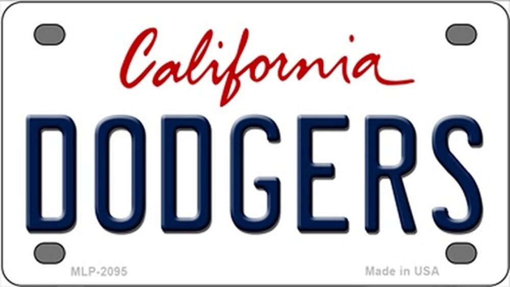 MLB Dodgers License Plate Tag Metal Los Angeles White Wall Sign CA New Series
